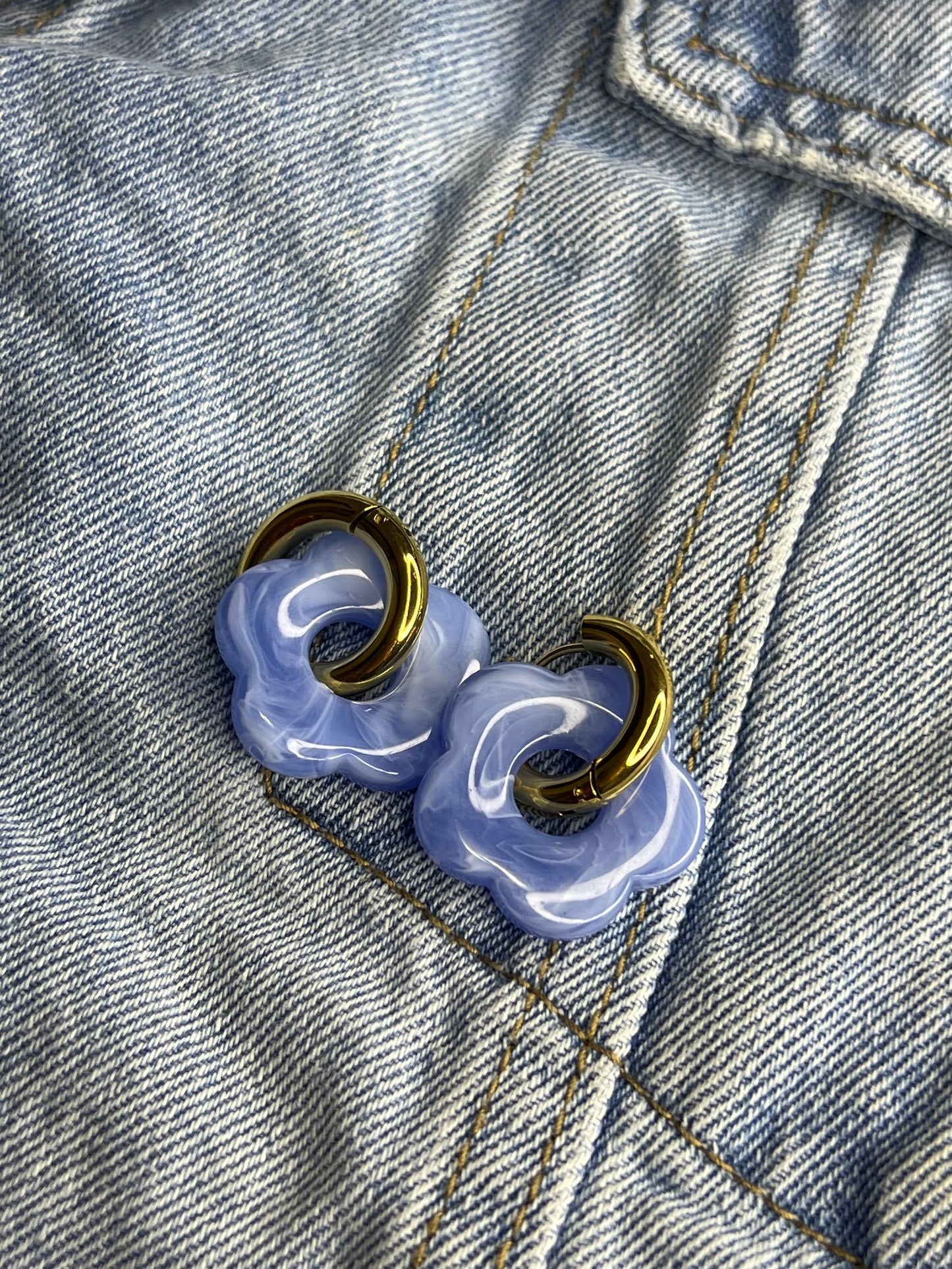 Blue Flower Earring