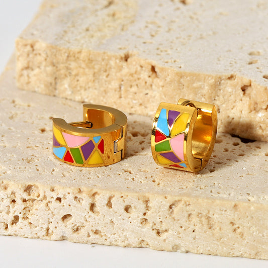 Gold Color Block Earring