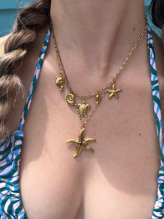 Beach charm necklace